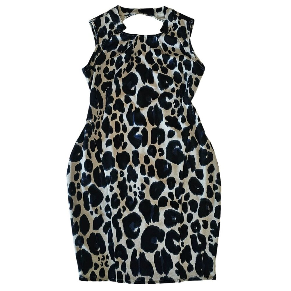 Kardashian Kollection Women's Leopard Print‎ Bodycon Cocktail Dress Size 14 - Picture 4 of 16